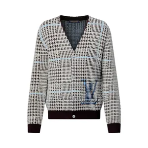 Original Louis Vuitton Textured Plaid Cardigan Available in Store