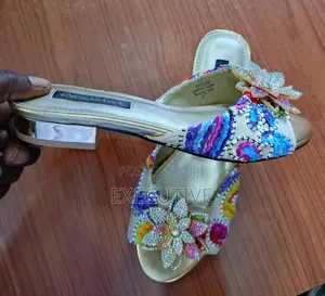 Golden Flat Slippers