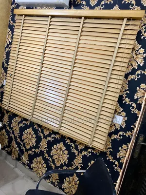 Like New - Natural Color Wooden Window Blind 5.8ft X 5ft
