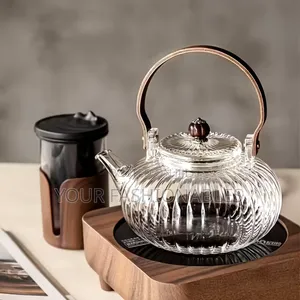 Compact Borosilicate Glass Pumpkin Teapot/ Kettle
