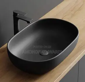 Matt Black Countertop With Basin Faucet