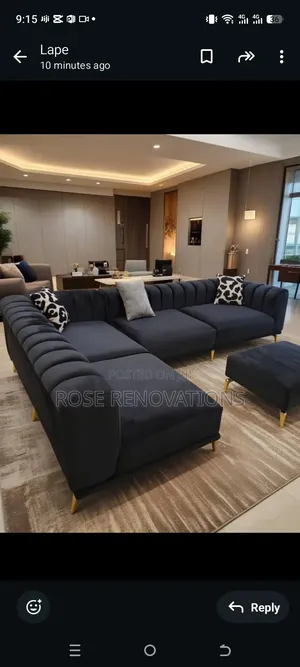 Black L Shape Sofa Available for Pickup