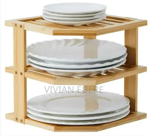 3 Layer Wooden Plate Rack