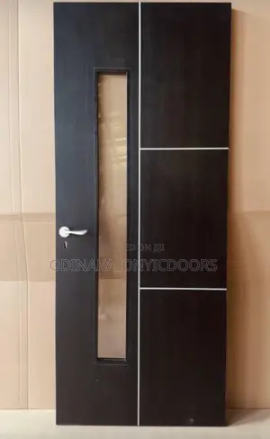 7ft By 3ft Hdf Wooden Door With Glass New Design
