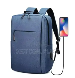 Office Computer Travel Backpack With Usb -blue