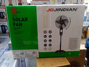 16" Jd Indian Solar Rechargeable Stand Fan