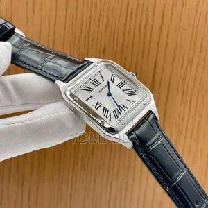 Leather Cartier Mens Wristwatch