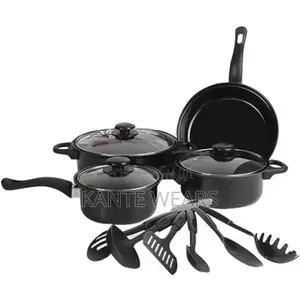 Non-Stick Pots and Pans Set 13-Pieces - Black