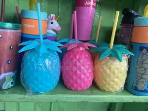 Pineapple Straw Cups- 3 Pieces