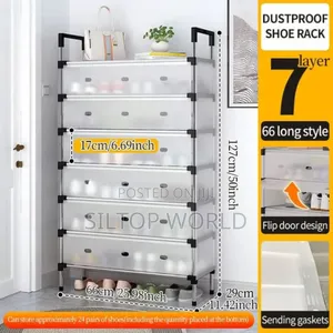 Upgraded 7 Layers Shoe Rack With Dustproof Cover