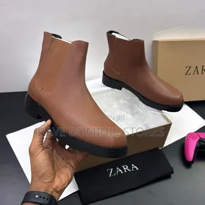 Zara Square Faced Leather Boots