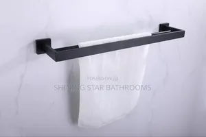 Black Double Square Towel Rail