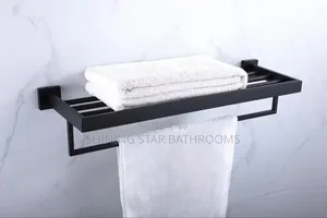 Black Square Multiple Towel Hanger