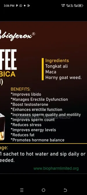 Biofeox Men Coffee Tat Boost Testosterone