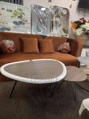 2 in 1 Oval Center Table Brown