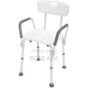 Solid Bath Tub Shower Seat With Backrest and Side Guild