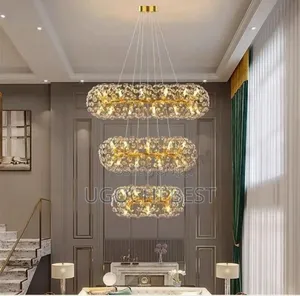 3 Layers Gold Crystal  Chandelier Lights