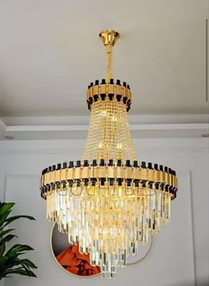 Black and Gold Crystal Chandelier Lights
