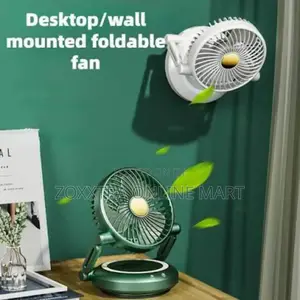 Foldable Rechargeable Rotating Fan - Wall Desktop