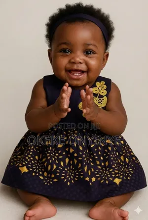 Sleeves Navy Dress for Baby 0-6months