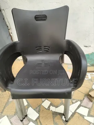 Original Plastic Chair With Lron Legs Arms