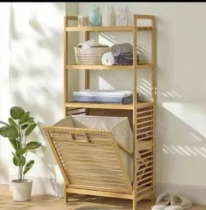Bamboo Clothes Storage Laundry Multipurpose Rack