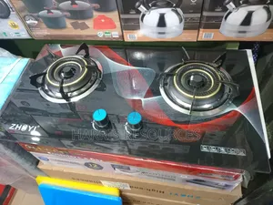 Double Glass Automatic Gas Cooker With Knobs on Top