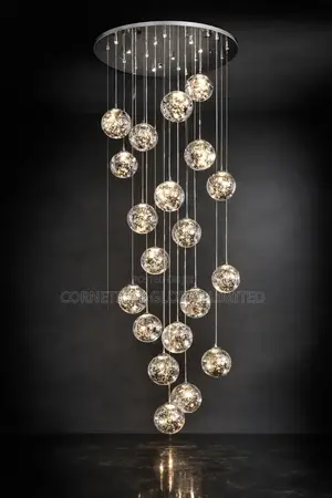 Modern Glass Globe Cluster Chandelier