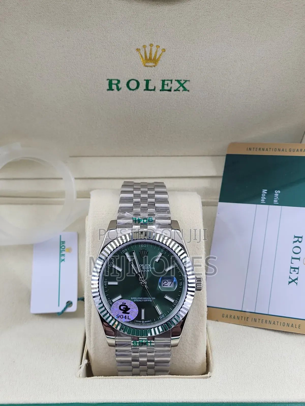 *Silver Chain Green ‐ Dial Datejust Clone* - Fresh Elegance