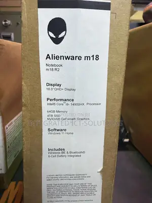 New Laptop Dell Alienware M18 R2 64GB Intel Core I9 SSD 4T