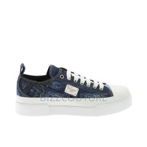 Original Dolce Gabbana Patchwork Denim Sneakers Available in Store