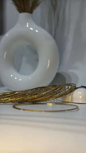 Twelve in One Gold Arabian Bangle