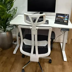Electric Adjustable Height Desk And Chair.