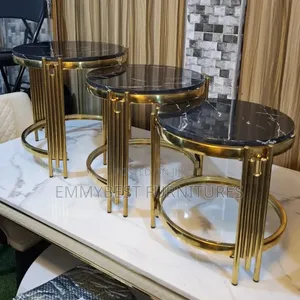 Good Quality Side Table Set, Marble Top.