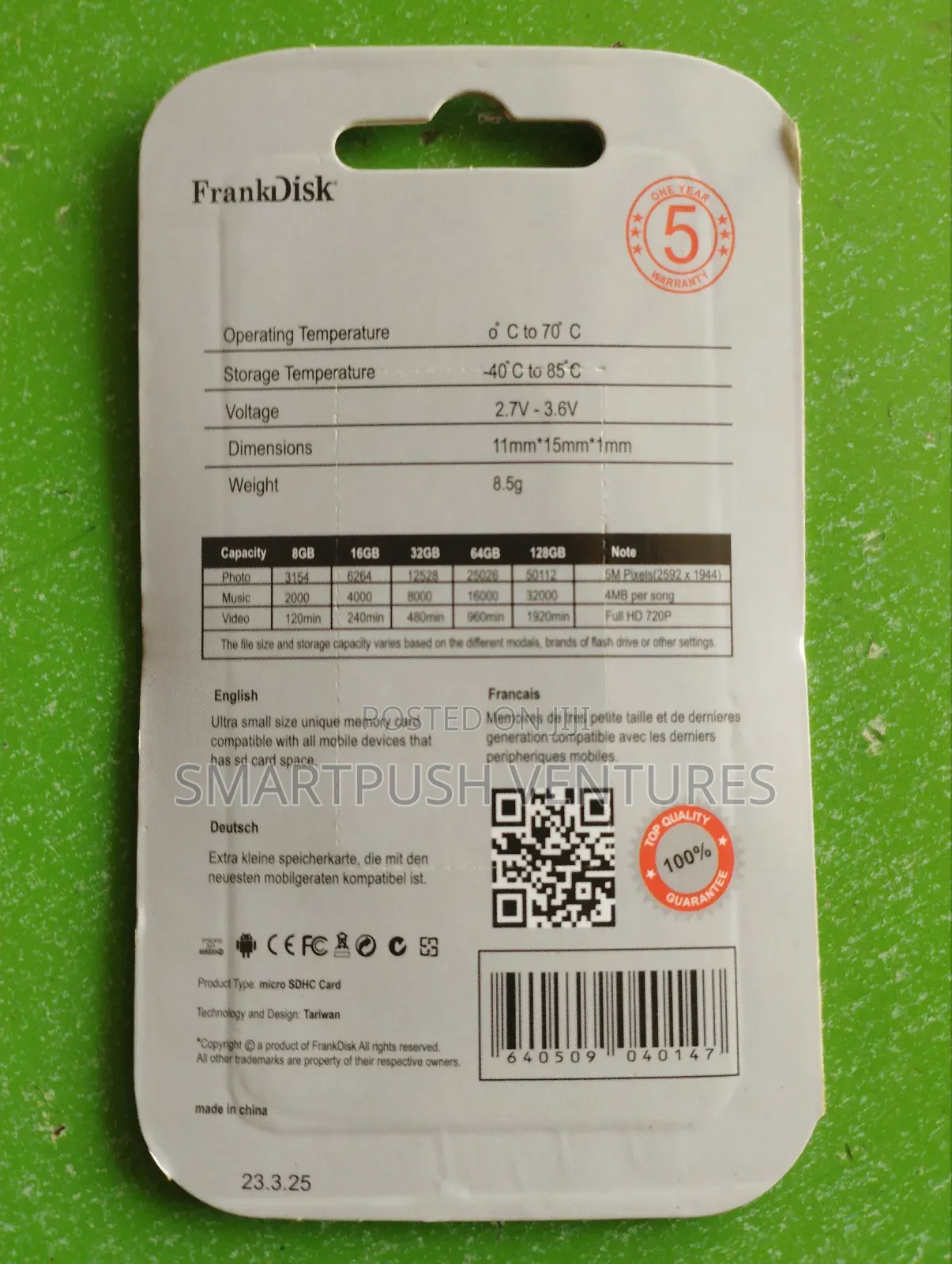 128gb Frankdisk Memory Card
