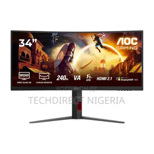 Aoc Cu34g4z 34" Curved Uwqhd Height Adjustable Gaming Monitor