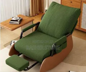 Modern Rocking Recliner Chair With an Upholstered Plush Seating Glider