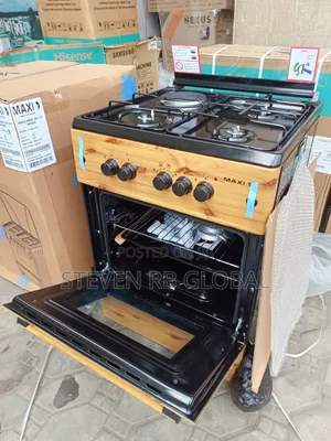 Maxi Gas Cooker 60×60cm (3+1) Burners – Wood Finish | Maxi 6060 (3+1)