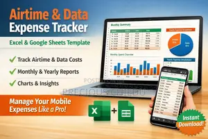 Airtime Data Expense Tracker(Excel Google Sheets)