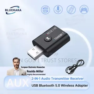 Bluetooth 5.0 Audio Transmitter Receiver 3.5mm Aux Jack