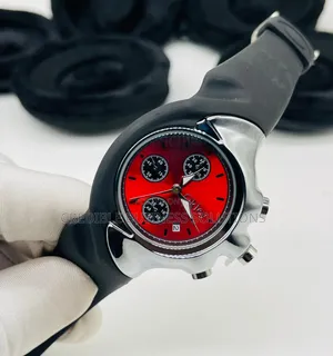 Okley Rubber Wrist Watch Red Face