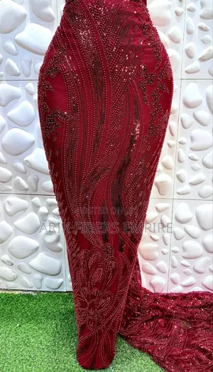 Hand Embroidered Beaded Lace Fabrics