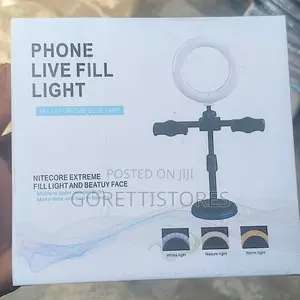 Desktop Ring Light With Dual Phone Holder