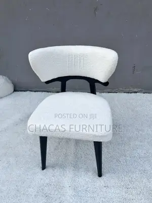 Luxury White Sheep Coating Accent Chair - Modern Dining/Side Chair