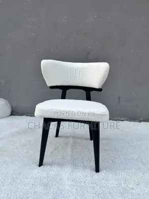 Luxury White Sheep Coating Accent Chair - Modern Dining/Side Chair