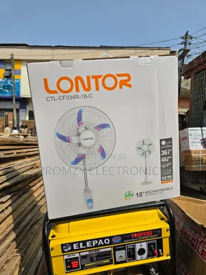 A Brand New Lontor Rechargeable Standing Fan 18inche