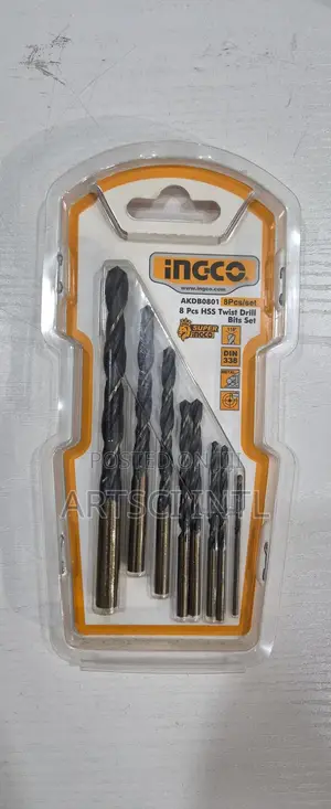 8pcs Hss Twist Drill Bit Set For Metal And Wood