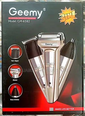 Geemy 3 in 1 Cordless and Rechargeable Hair Clipper-Trimmer Set.