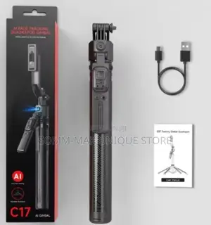 C17 Ai Face Tracking Selfie Stick Quadrapod With Rotating Handle