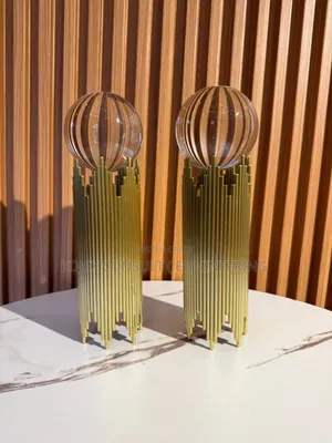 Crystal Ball and Golden Stand 
Unique Shelf / Center Table Decor